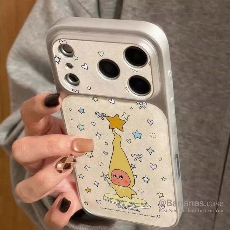 Phim Hoạt Hình Ngôi Sao Vàng Người Mèo Da Ốp Lưng Điện Thoại iPhone 17 16 15 14 13 12 11 Pro Max X Xr Xs Max
