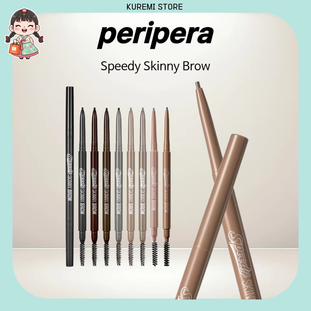 [Peripera] Bút chì Skinny Brow Speedy (8 màu) | Công thức cứng mỏng 1,5mm Chống nhòe Lông mày Trang điểm Hàn Quốc K-Beauty