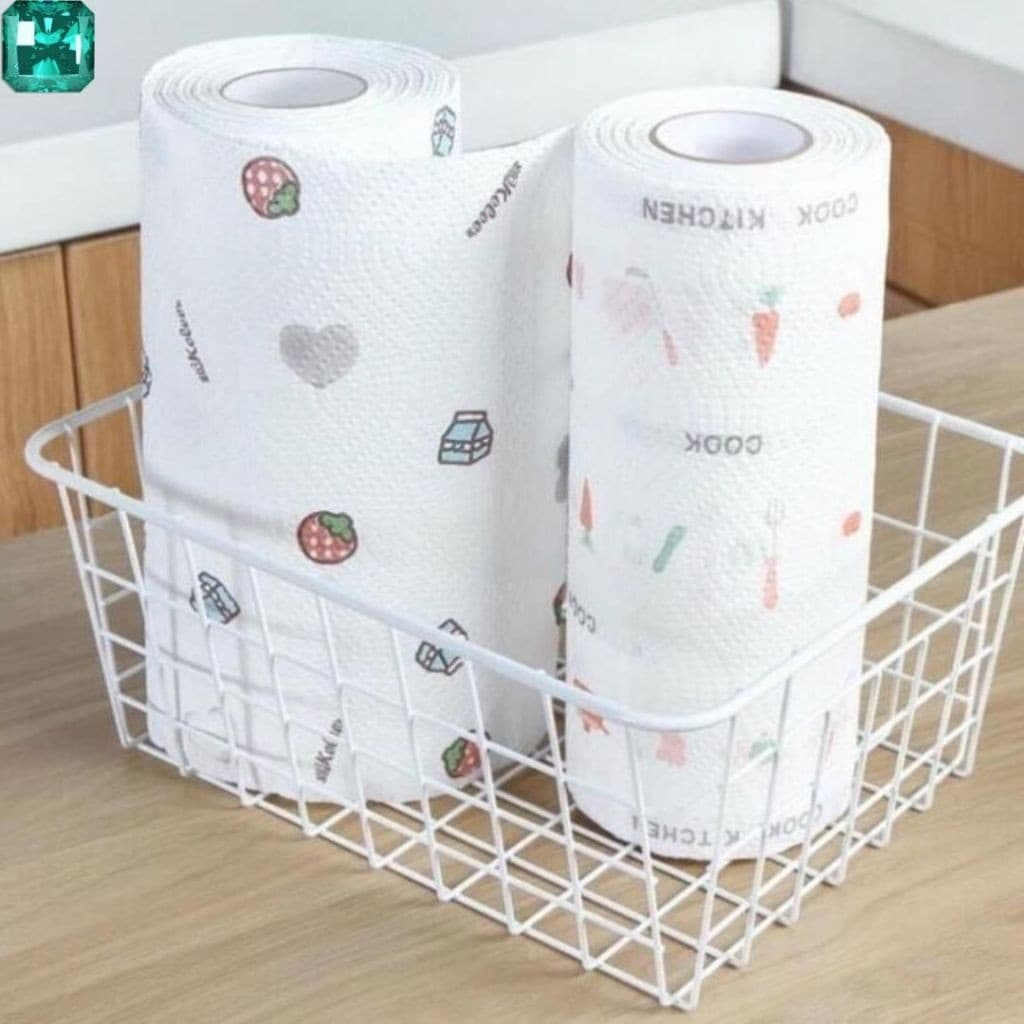 Giấy Lau Đa Năng Lau Bếp Giấy Lau Bếp,Cuộn Tờ Dai Giặt Tái Sử Dụng Họa Tiết Đẹp Tiện Dụng