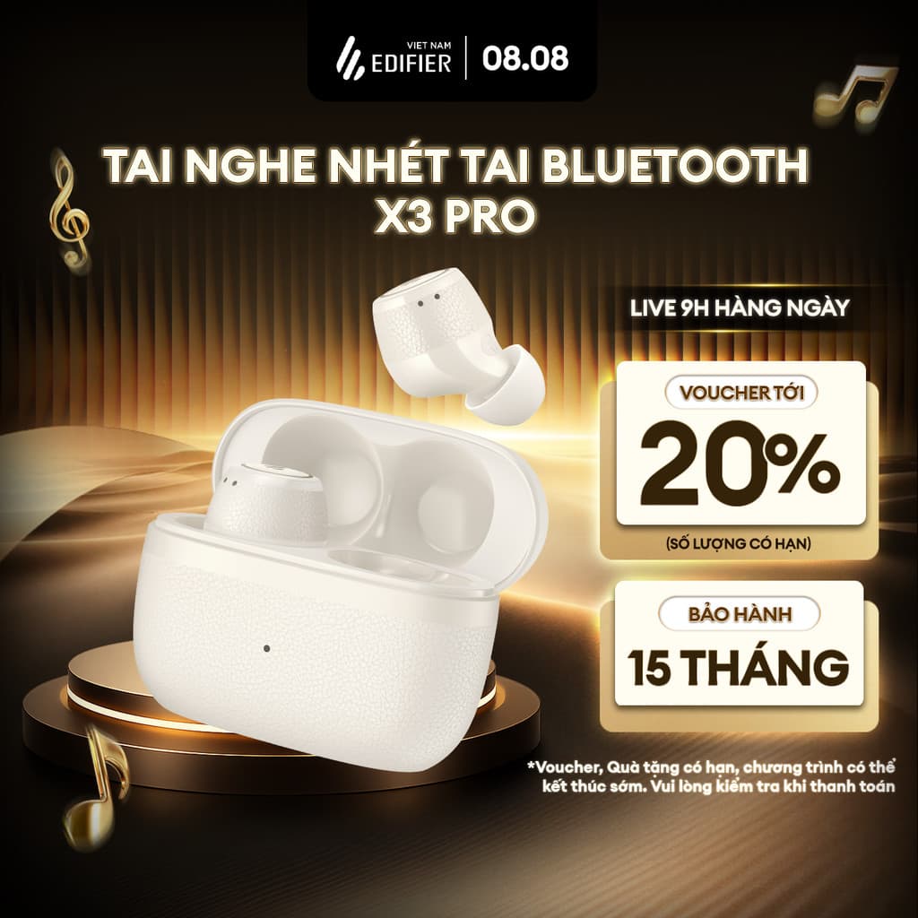 Tai Nghe Bluetooth Nhét Tai EDIFIER X3 LITE/X3 PRO | Khử Tiếng Ồn Môi Trường | Sử Dụng Đến 24H | Bảo Hành 15 Tháng