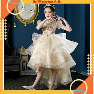Váy công chúa bé gái thiết kế cao cấp cho bé đi dự tiệc đuôi tôm tay bồng DBG106 DBG139