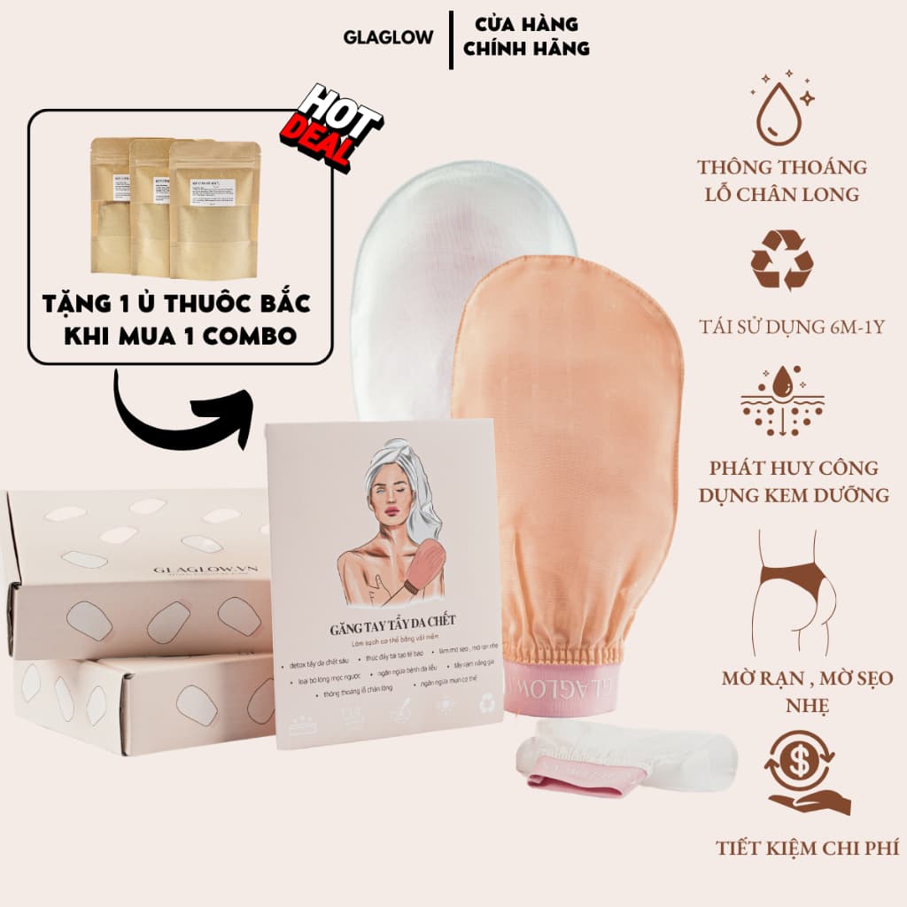 [THƯỜNG] Găng Tay Tẩy Tế Bào Chết GLAGLOW Cao Cấp