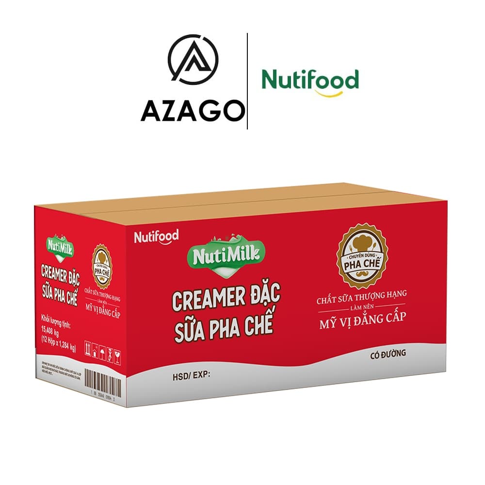 Thùng Creamer đặc Sữa pha chế có đường Nuti 1284g - Thương Hiệu NUTIFOOD - AZAGOHN