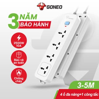 Ổ Cắm Điện Chống Cháy GONGNIU - 4 Ổ Đa Năng 1 Công Tắc – Công Suất 10A/250/2500W - N1040