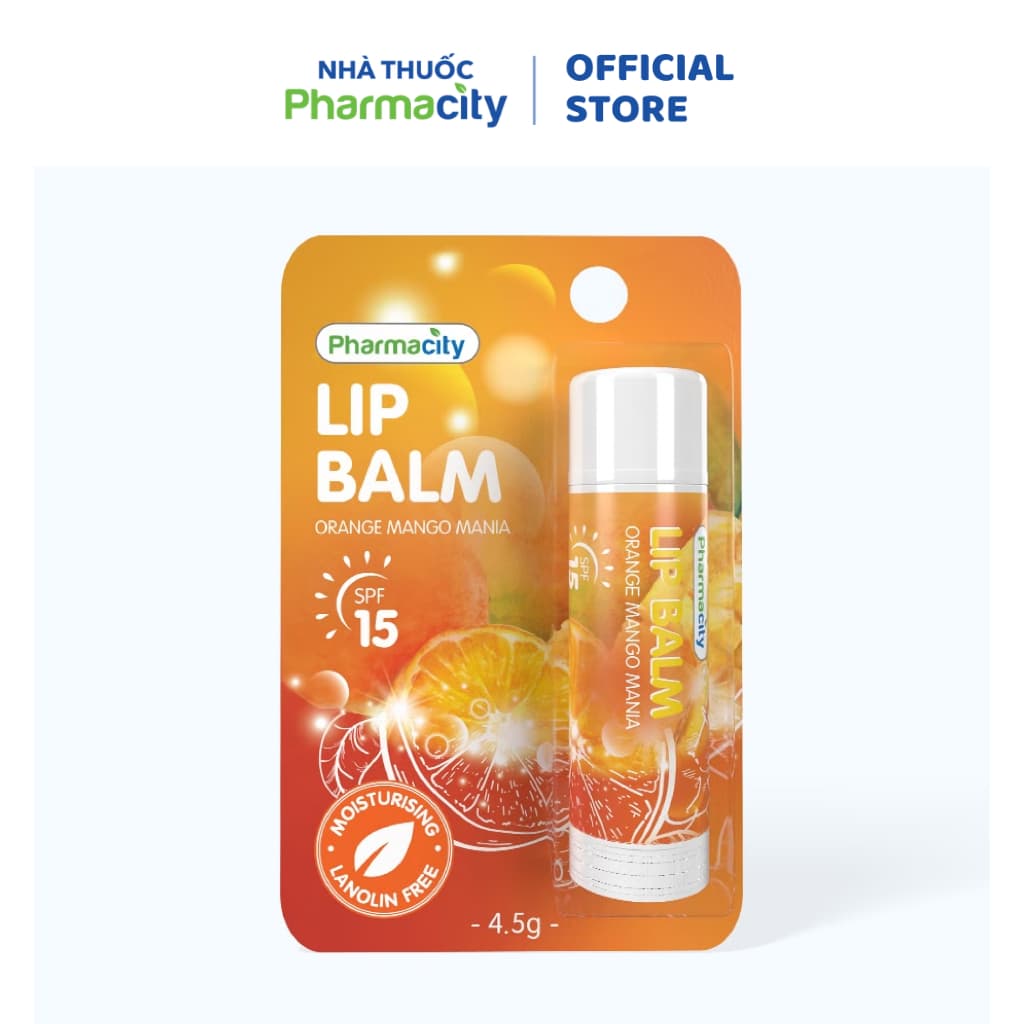 Son Pharmacity dưỡng môi Orange Mango Mania + SPF (Thỏi 4.5g)