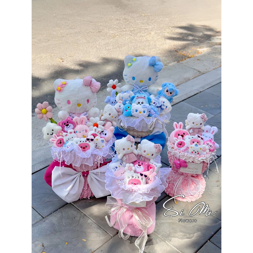 Bó Hoa Gấu Bông Mèo Hello Kitty Siêu Dễ Thương - Quà Tặng Hot Trend - Si Mê Flowers