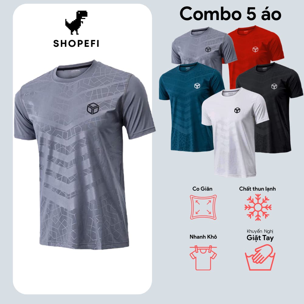 Áo thun thể thao nam, tập gym, chạy bộ, chất thun lạnh tay cộc, cổ tròn co giãn 4 chiều Size M- 2XL