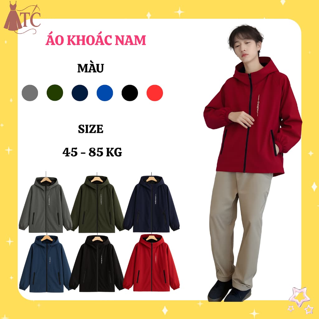 Áo Khoác Gió Nam 2 Lớp Mới Nhất, Chất Liệu Gió, Chống Nước Chống Nắng đủ size từ 45 -85 kg  - K4