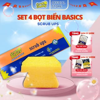 Bọt Biển Scrub Daddy Ups Basics – Bọt Biển 2 Mặt Năng Lực Làm Sạch Vượt Trội, Cầm Tay Tiện Dụng