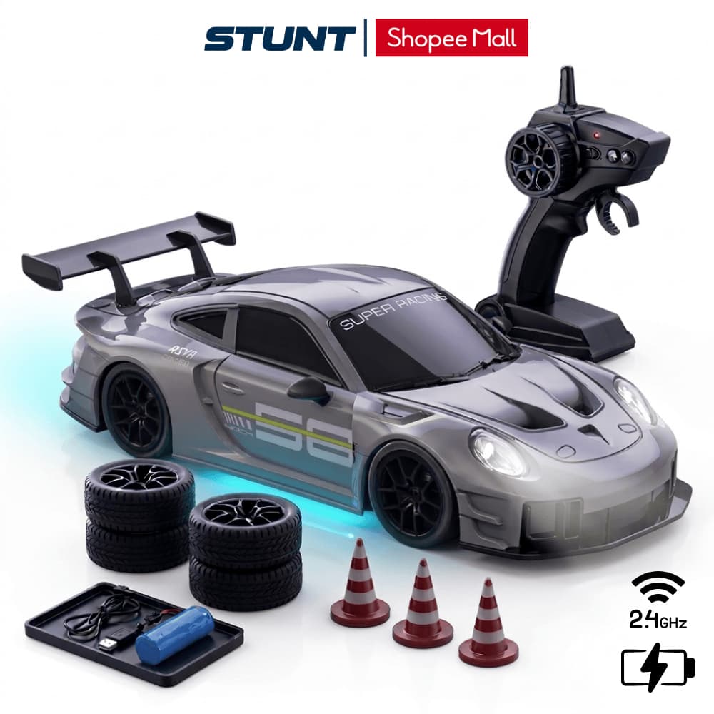 Xe ô tô điều khiển từ xa STUNT – Drift tốc độ cao, đèn LED siêu sáng, quà sinh nhật cho bé trai