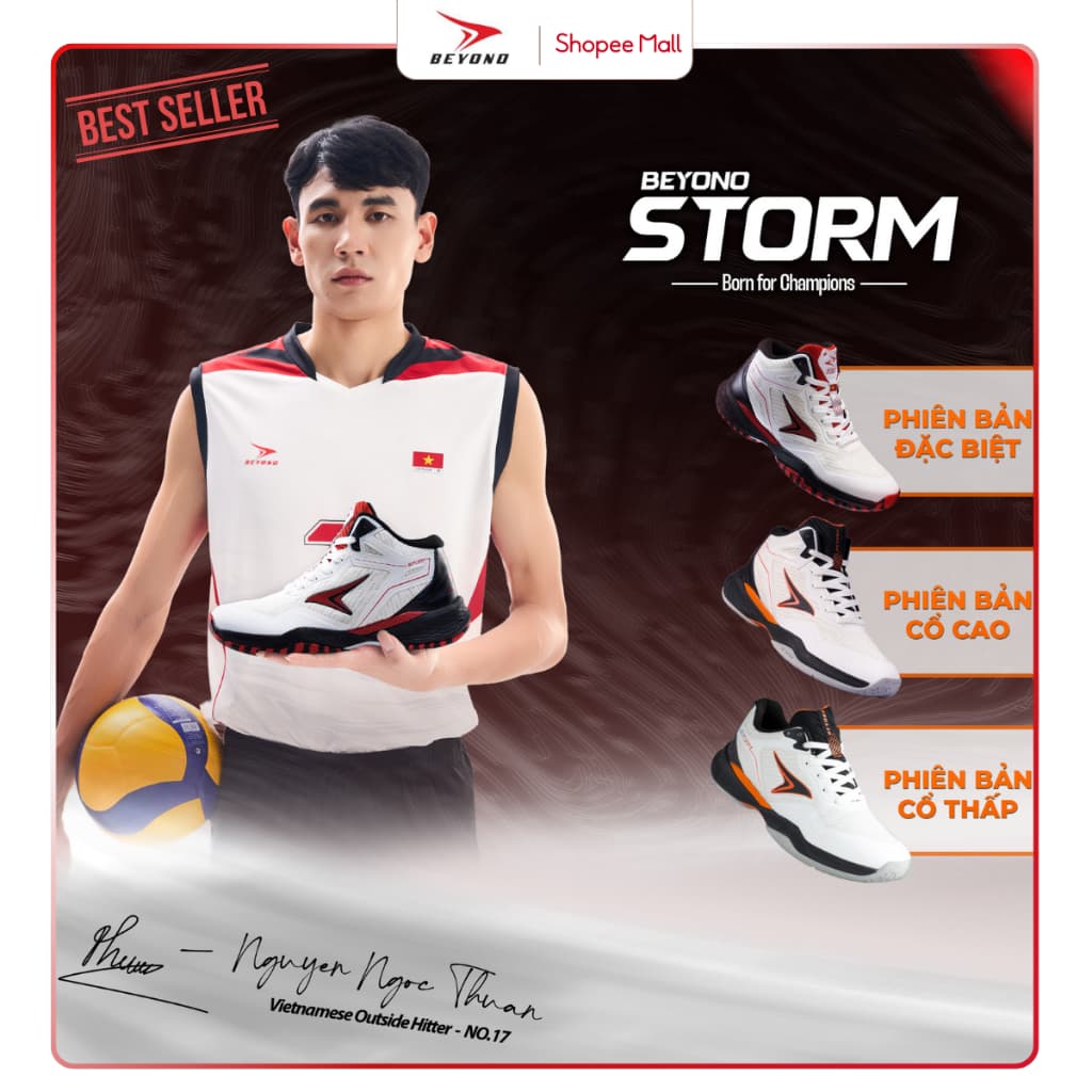 [TẶNG KÈM ÁO] Giày Thể Thao Bóng Chuyền BEYONO STORM-BORN FOR CHAMPIONS