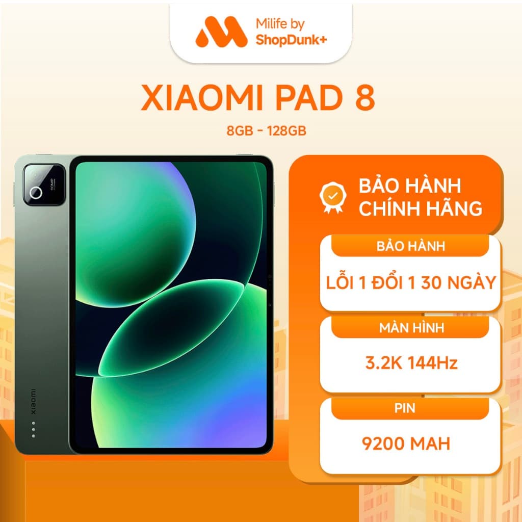 Máy Tính Bảng Xiaomi Pad 8 8GB 128GB Chính Hãng BH 18 Tháng