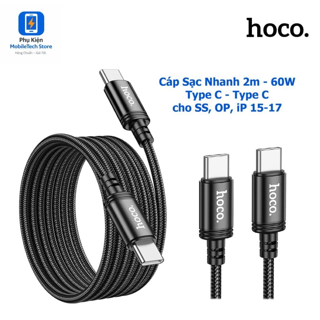 Dây Sạc Nhanh Type C 1m Và 2m 60W / 3A – Cáp Sạc 2 Mét Bọc Dù, Sạc Ổn Định, Truyền Dữ Liệu Tốt
