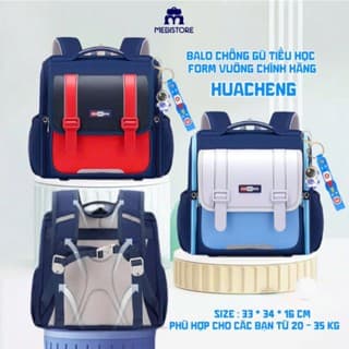 [ BẢN GIỚI HẠN ] Balo Chống Gù Tiểu Học Form Vuông Hàng Chính Hãng HUACHENG