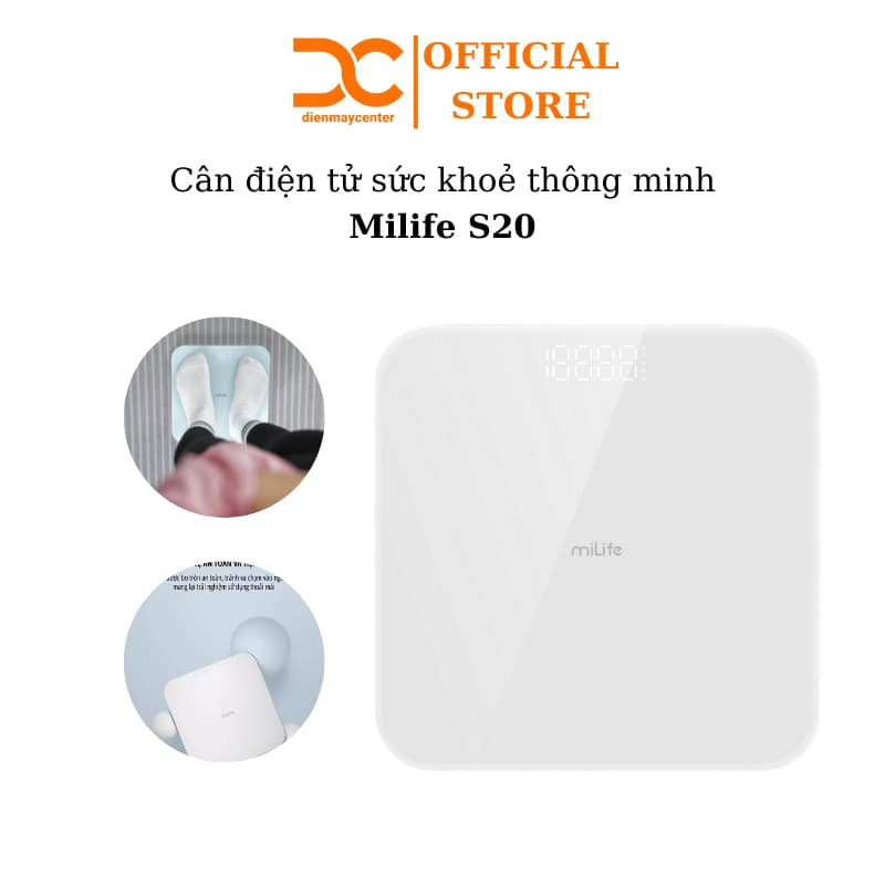 Cân điện tử sức khỏe thông minh miLife S20 - Bảo hành 3 tháng - Shop Điện Máy Center