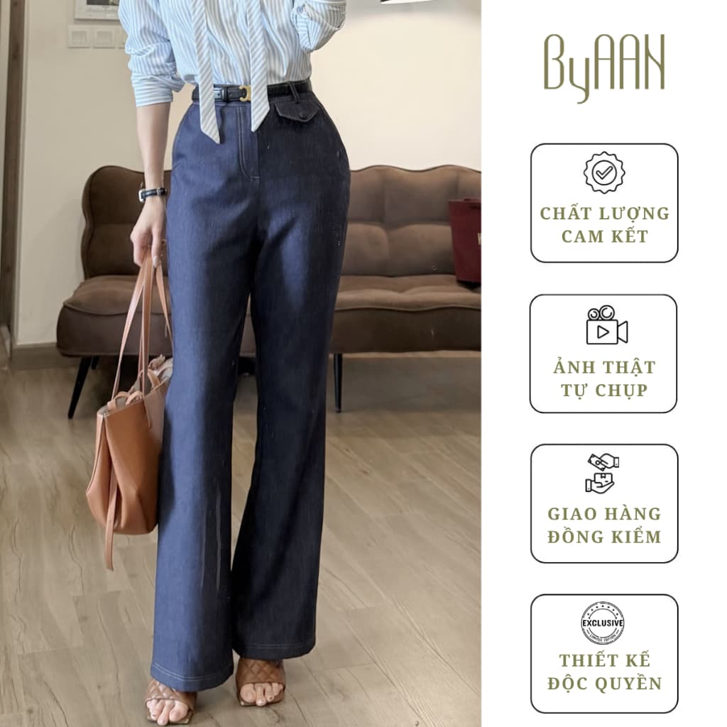 Quần Denim Lụa Ống Vẩy Tôn Dáng Dài Chân - ByAAN Q006