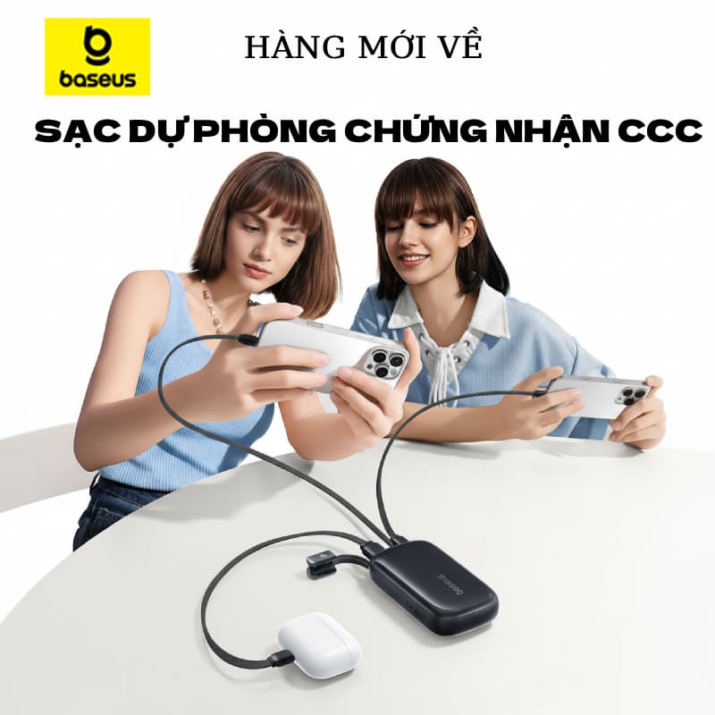 [CHUẨN CHỨNG NHẬN CCC] Sạc Dự Phòng Baseus EnerFill FC21 Qpow3 Ultra 10000mAh/20000mAh 22.5W - Sạc Nhanh 3 Cổng Kèm Cáp