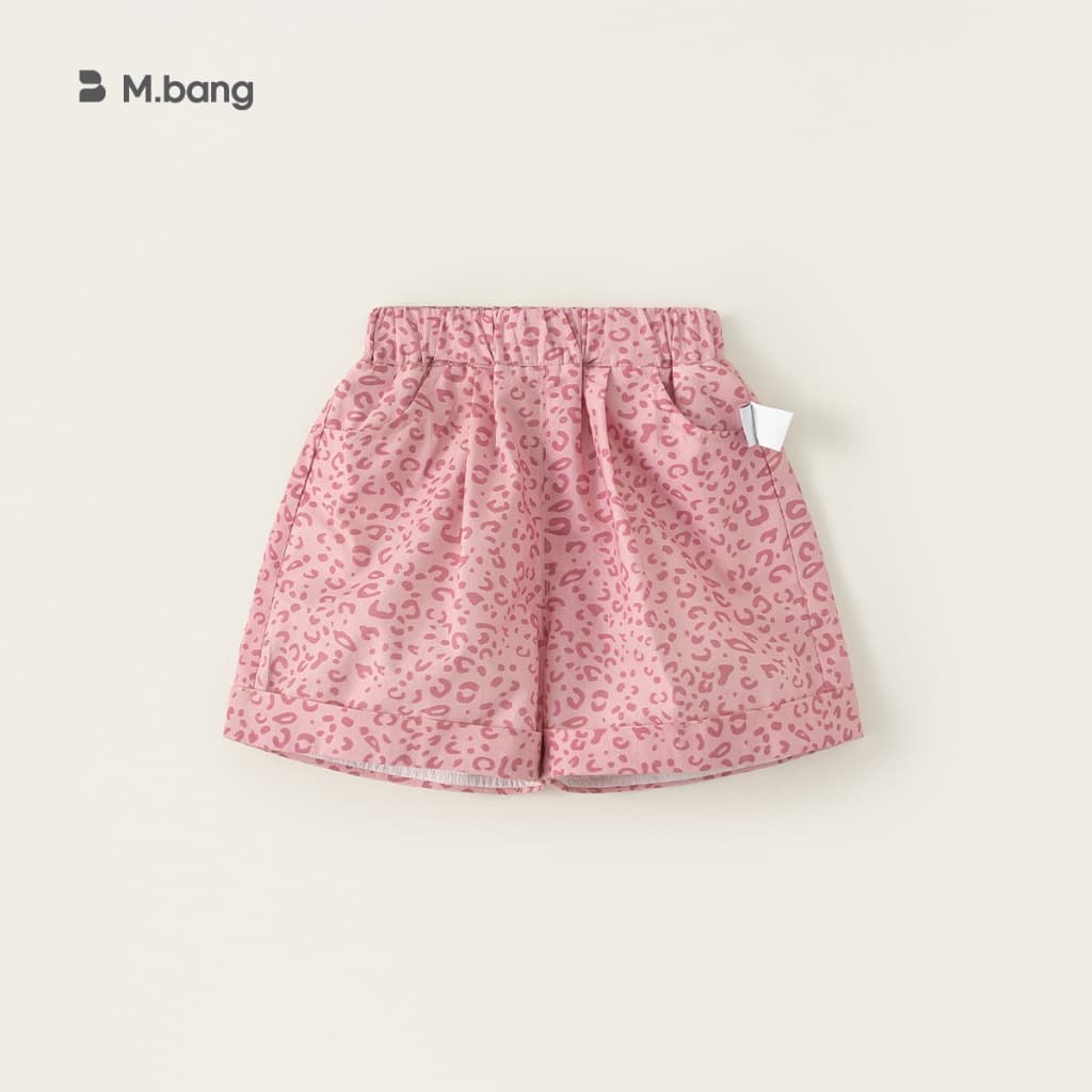 Quần short M.Bang bé gái mùa hè mới in họa tiết da báo màu hồng XK26125