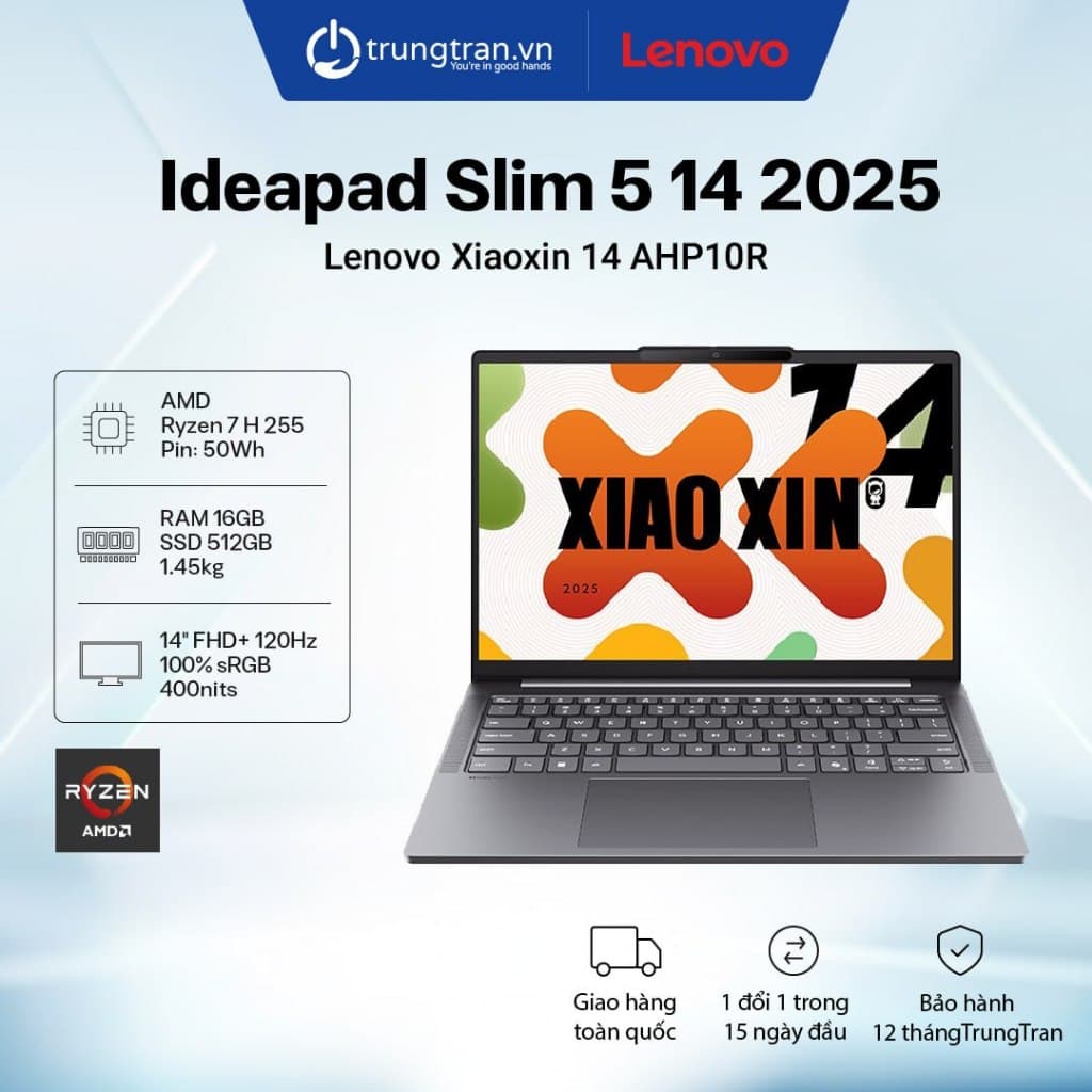 Lenovo Ideapad Slim 5 14 (Xiaoxin 14AHP10R) | Ryzen 7 H 255 | 16GB | 512GB | FHD+ 120Hz | Trung Trần