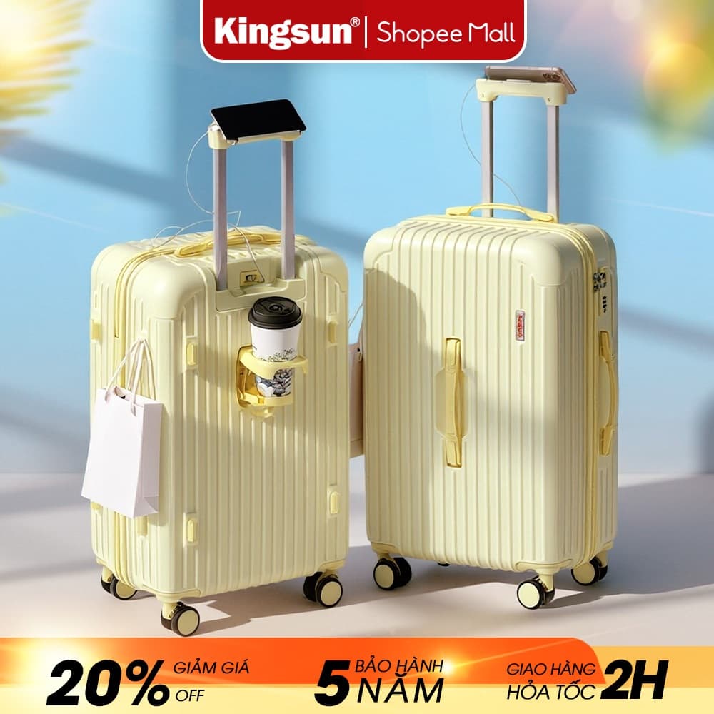 Vali Nhựa Dẻo Khóa Kéo Kingsun A61/219 Size 20/24/28 Chất Liệu Nhựa ABS+PC  siêu đẹp thời trang