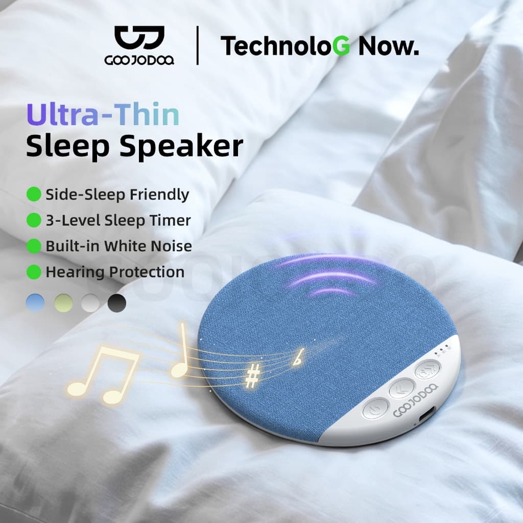 Loa Bluetooth Ngủ GOOJODOQ Siêu Mỏng 11mm Dành Cho Người Nằm Nghiêng, Phát Nhạc Nhẹ Bảo Vệ Tai