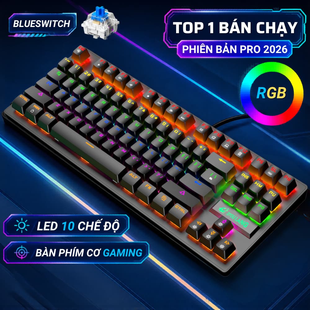 Bàn Phím Cơ Máy Tính Crack K2 PRO Led RGB 10 Chế Độ Khác Nhau, Chơi Game Dùng Văn Phòng Cực Đã