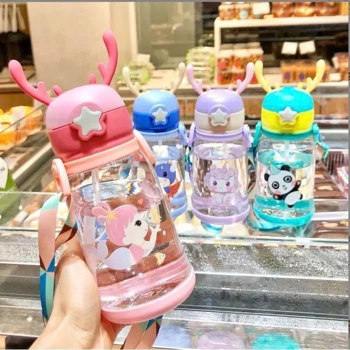 BÌNH NƯỚC SỪNG HƯƠU, TUẦN LỘC NHỰA CHO HỌC SINH 600ML - BÌNH NƯỚC