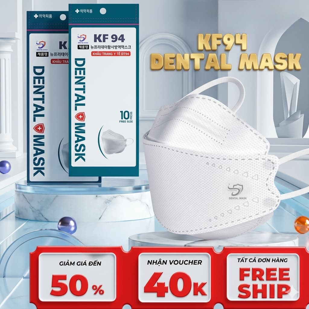 Thùng 300 Cái khẩu trang 4D KF94 chính hãng 4 Lớp người lớn Dental Mask  kháng khuẩn chống tia UV