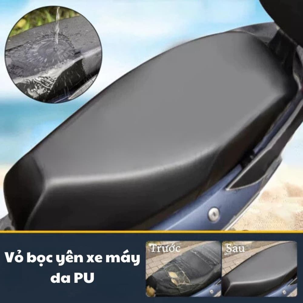Bọc Yên Xe Máy Da Pu Chống Thấm Nắng Nước, Chống Trầy Xước Tự Lắp Đặt Dễ Dàng, Phù Hợp Xe Số, Xe Ga, Xe