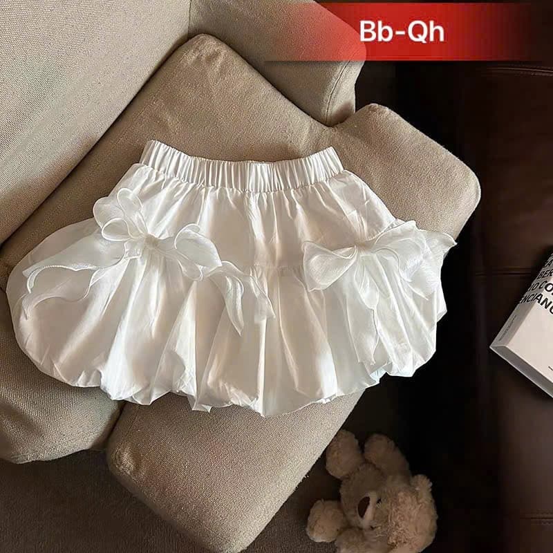 [HỎA TỐC] Chân váy bí ngô dáng phồng phối nơ cho bé gái, chân váy màu trắng đen cho bé gái phối đồ phong cách Hàn Quốc