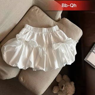 [HỎA TỐC] Chân váy bí ngô dáng phồng phối nơ cho bé gái, chân váy màu trắng đen cho bé gái phối đồ phong cách Hàn Quốc