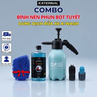 Combo Bình Nén Phun Bọt Tuyết 2L + Dung Dịch Rửa Xe K-WASH 500ml Đậm Đặc | Tặng bao tay rửa xe chuyên dụng