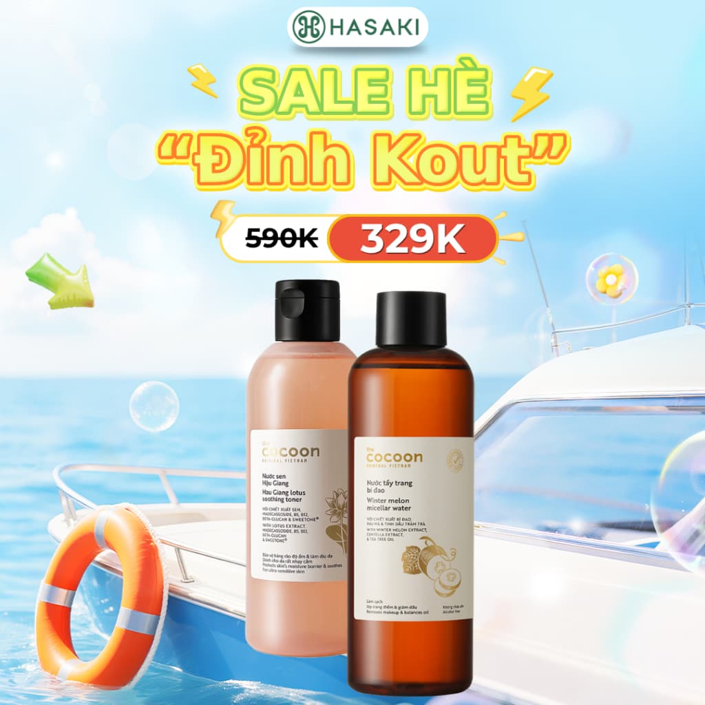 [DAILY] Combo Cocoon Nước Cân Bằng Sen Hậu Giang & Nước Tẩy Trang Bí Đao Hasaki Sản Phẩm Chính Hãng