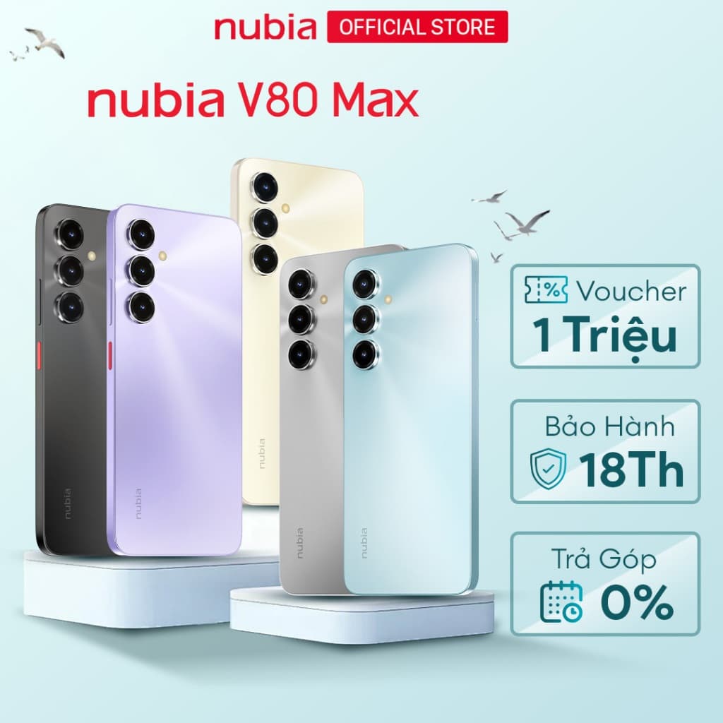 [Bán Chạy] Điện thoại di động Nubia V80 Max 20GB (8+12) I 256GB - Pin 6000mAh I Màn hình 6.9" 120Hz I Hỗ trợ NFC