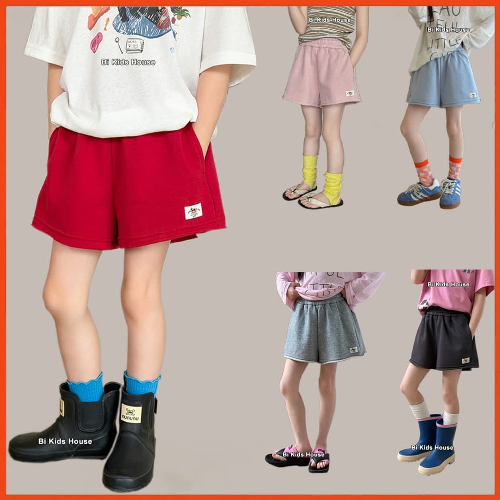 Quần Short Bé Gái AmbbKids Phong Cách Thể Thao -Sooc Nỉ Da Cá Cho Bé 3-12 Tuổi (Có Ảnh Thật) QS05