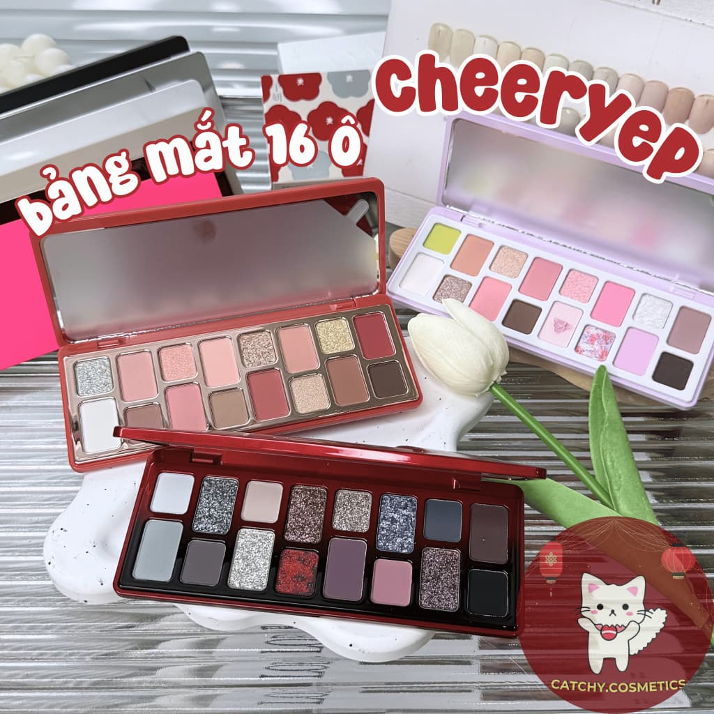 [QianYan] Bảng Phấn Mắt QianYan Cheeryep 16 Ô, Tone Màu Đa Dạng, Nhũ Lì