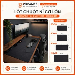 Miếng Lót Chuột Cỡ Lớn, Thảm Nỉ Trải Bàn Làm Việc, Deskpad nỉ lớn Full bàn 120x60, 100x50, 90x40, 80x30