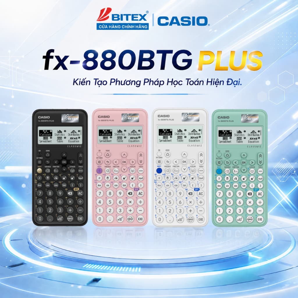 [2026] Máy Tính Khoa Học Casio fx-880BTG PLUS - Phiên Bản Nâng Cấp Đột Phá, Hàng Chính Hãng Phân Phối Bitex