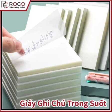 50 Tờ Giấy Ghi Chú Trong Suốt - Nhỏ Gọn Tiện Lợi, Chống Nước, Phù Hợp Cho Học Sinh, Đồ Dùng Học Tập