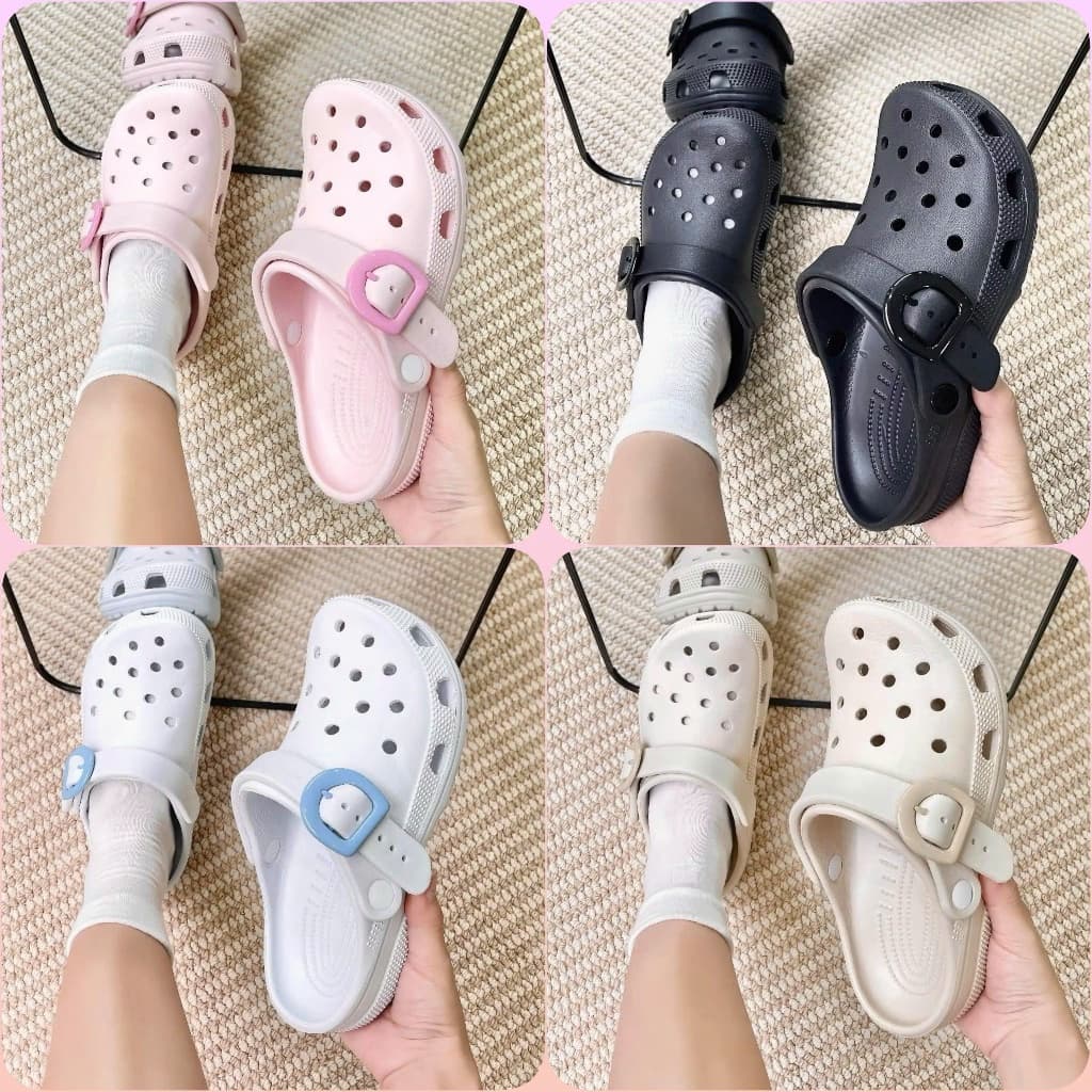 (Tặng Cham Ngẫu Nhiên) Dép Sục Nam Nữ Có Khuy Cài Mẫu Hottrend 2026 đế 3cm chất eva an toàn bảo vệ chân