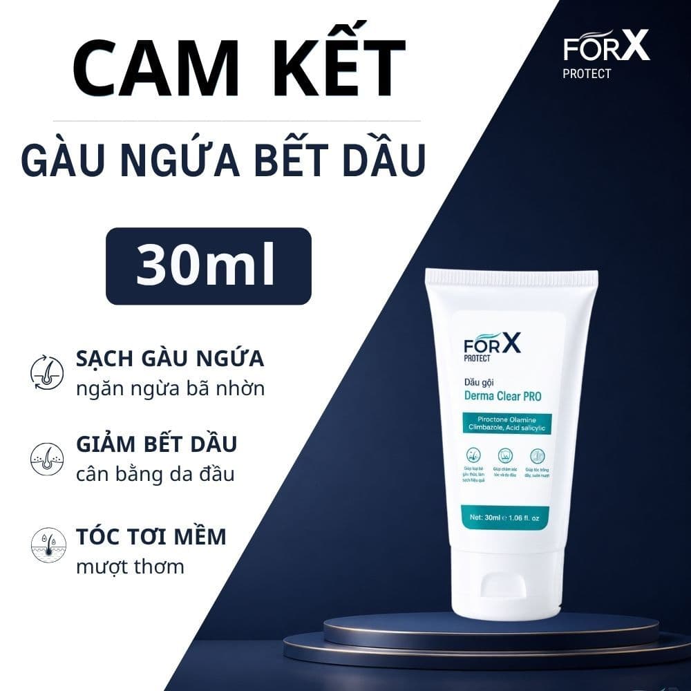 [Mini Size 30ML] Dầu Gội ForX Chiết Du Lịch Sạch Gàu Ngứa Giảm Rụng Thảo Dược Không Khô Tóc