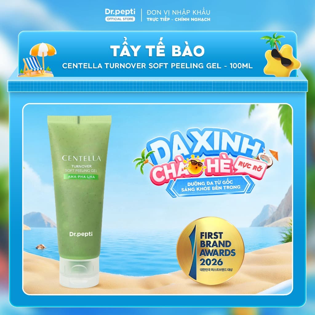 [CHÍNH HÃNG] Gel Tẩy Da Chết Mặt Dr.Pepti 100ml Chứa Peptide & Rau Má Centella, Làm Sạch Dịu Nhẹ, Hỗ Trợ Phục Hồi Da