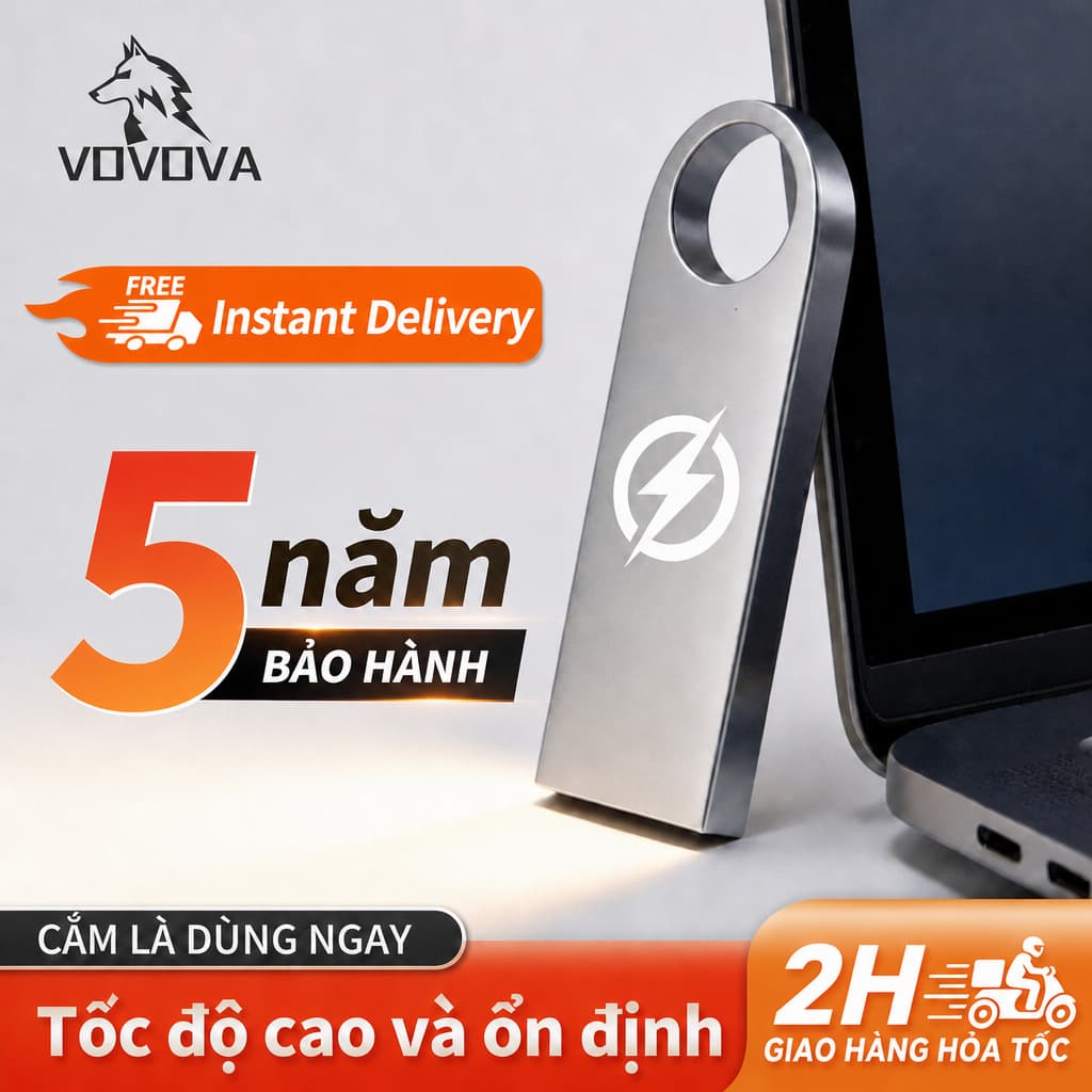 USB 2.0 VOVOVA 8Gb 16GB 32GB 64GB 128GB - Ổ Cứng Flash Drive Vỏ Kim Loại Chống Nước Tốc Độ Cao Cho Máy Tính Laptop