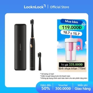 Bàn chải điện Lock&Lock Sonic Electric Toothbrush 35,000 VPM 5 chế độ ENR321BLK