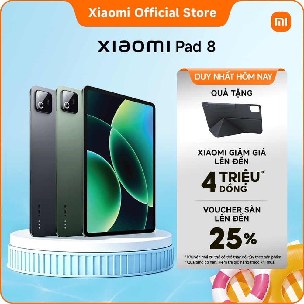 (Livestream) Máy tính bảng Xiaomi Pad 8 (8+256GB|8+128GB)| Pin 9200mAh (typ)| Màn hình 3.2K 144Hz