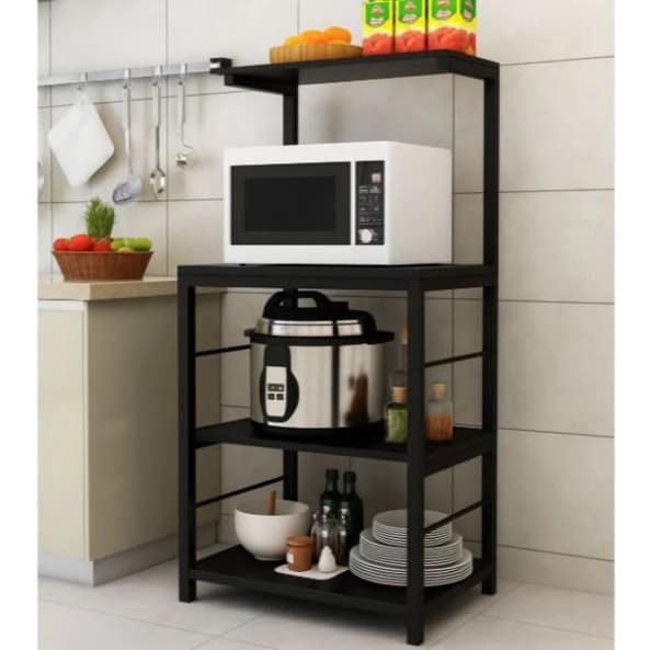 [FURNI HOME] KỆ ĐỂ LÒ VI SÓNG, KỆ BẾP ĐA NĂNG 4 TẦNG- HG04T – KHUNG THÉP + GỖ MDF CAO CẤP