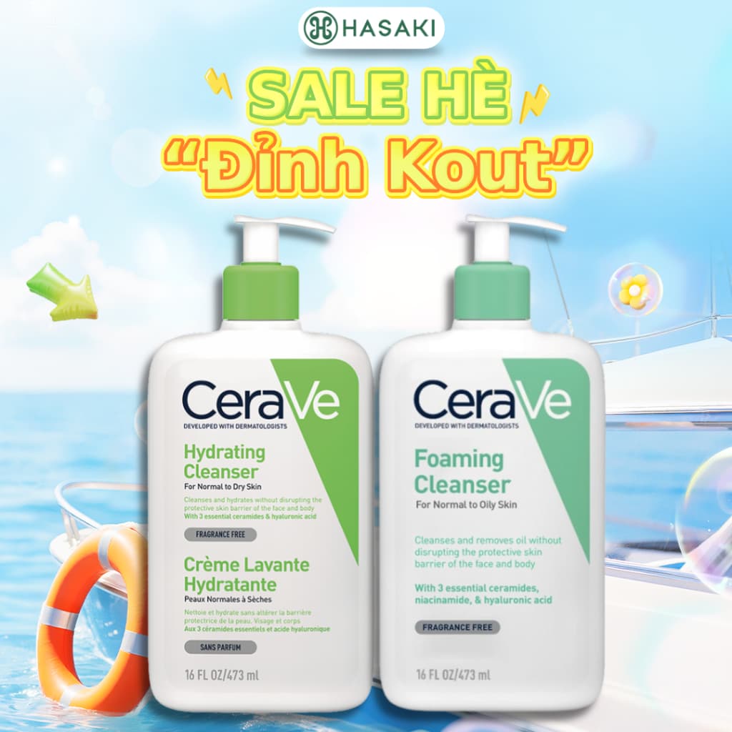 [DAILY] Sữa Rửa Mặt Cerave Sạch Sâu Cho Da Thường Đến Da Dầu, Da Khô Hasaki Sản Phẩm Chính Hãng