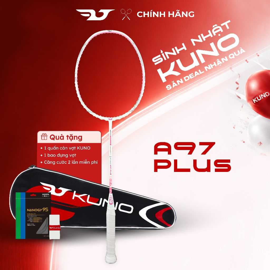 Vợt Cầu Lông KUNO A97 Plus Bản Nâng Cấp, Full Carbon 4U Căng Sẵn, Công Thủ Toàn Diện, Tặng Kèm Quấn Cán, Bao Đựng Vợt