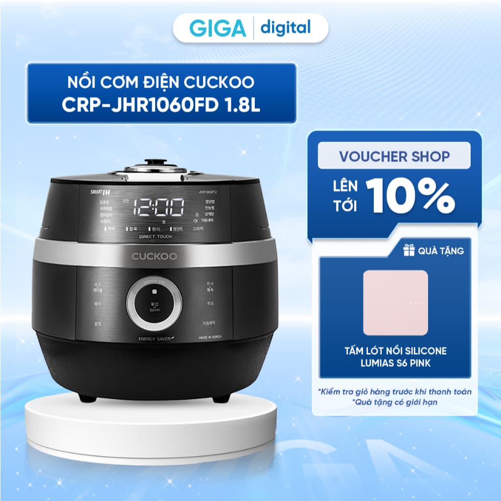 Nồi cơm điện Cuckoo CRP-JHR1060FD dung tích 1.8 Lít - Tự động làm sạch - Nhiều chế độ nấu