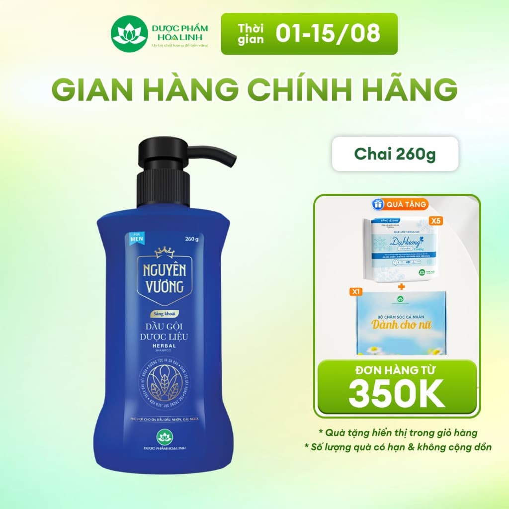 Dầu gội dược liệu Nguyên Vương Sảng khoái dành cho nam chai 260g - Hương sảng khoái